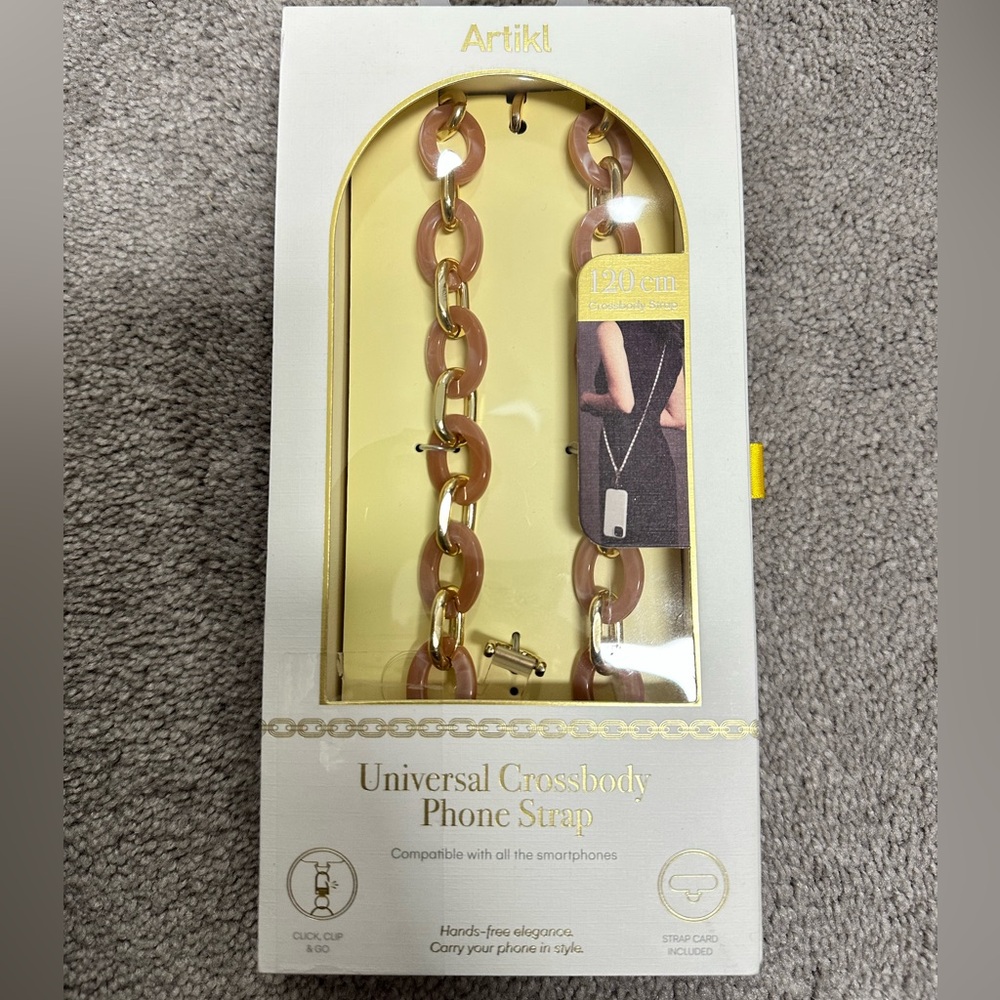 Marble Peach Universal Crossbody Phone Strap